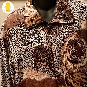 Silk Animal Print Vintage Jacket